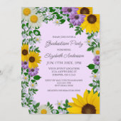 Rustikale Sonnenblumen Daisy Blues Graduation Part Einladung (Vorne/Hinten)