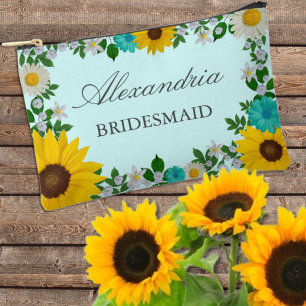 Rustikale Sonnenblumen-Daisy-Blumenhochzeit Zubehörtasche
