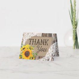 Rustikale Sonnenblumen Danke Karte