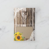 Rustikale Sonnenblumen Danke Karte (Innenseite)