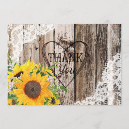 Rustikale Sonnenblumen Danke Karte