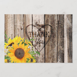 Rustikale Sonnenblumen Danke Karte