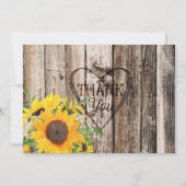 Rustikale Sonnenblumen Danke Karte (Vorderseite)