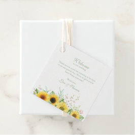 Rustikale Sonnenblumen Delight Wedding Begrüßungsg Geschenkanhänger