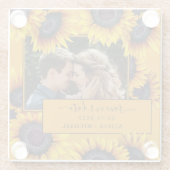Rustikale Sonnenblumen Drehbuch Foto Hochzeit rett Glasuntersetzer (Rückseite)