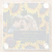 Rustikale Sonnenblumen Drehbuch Hochzeit Foto rett Glasuntersetzer (Rückseite)