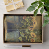 Rustikale Sonnenblumen-Eimer-Dekupage Seidenpapier (Geschenk)