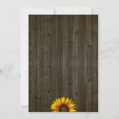 Rustikale Sonnenblumen Einladung (Rückseite)
