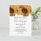 Rustikale Sonnenblumen Einladung (Stehend Vorderseite)