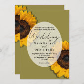Rustikale Sonnenblumen Einladung (Vorne/Hinten)