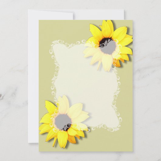 Rustikale Sonnenblumen Einladung (Rückseite)