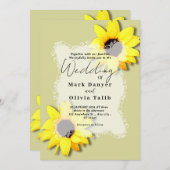 Rustikale Sonnenblumen Einladung (Vorne/Hinten)