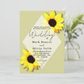 Rustikale Sonnenblumen Einladung (Stehend Vorderseite)