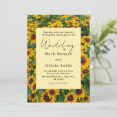 Rustikale Sonnenblumen Einladung (Stehend Vorderseite)