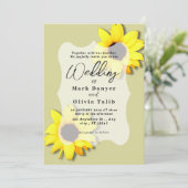Rustikale Sonnenblumen Einladung (Stehend Vorderseite)