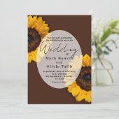 Rustikale Sonnenblumen Einladung (Stehend Vorderseite)