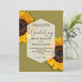 Rustikale Sonnenblumen Einladung (Stehend Vorderseite)