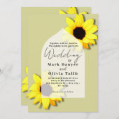 Rustikale Sonnenblumen Einladung (Vorne/Hinten)