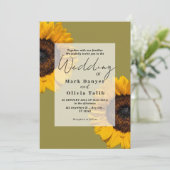 Rustikale Sonnenblumen Einladung (Stehend Vorderseite)
