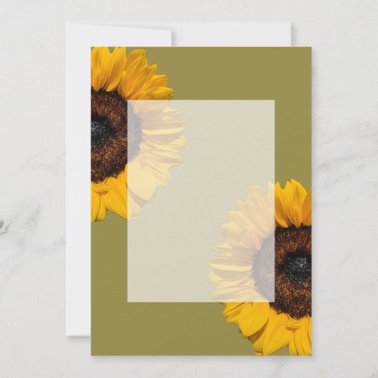 Rustikale Sonnenblumen Einladung (Rückseite)