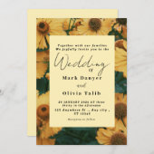 Rustikale Sonnenblumen Einladung (Vorne/Hinten)