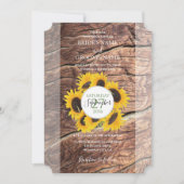 Rustikale Sonnenblumen Einladungen für Hochzeiten (Vorderseite)