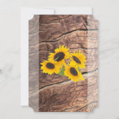 Rustikale Sonnenblumen Einladungen für Hochzeiten (Rückseite)