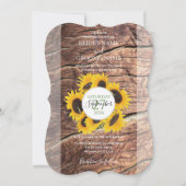 Rustikale Sonnenblumen Einladungen für Hochzeiten (Vorderseite)