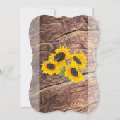 Rustikale Sonnenblumen Einladungen für Hochzeiten (Rückseite)