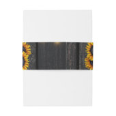 Rustikale Sonnenblumen, elegante Monogramm-Hochzei Einladungsbanderole (Rückseitenbeispiel)