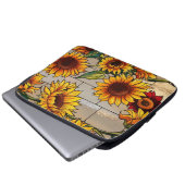 Rustikale Sonnenblumen-Elektronik-Tasche Laptopschutzhülle (Vorne Knopf)
