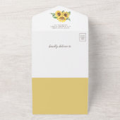 Rustikale Sonnenblumen Elephant Baby Dusche All In One Einladung (Außenbereich)