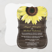 Rustikale Sonnenblumen Empfang nur Einladungen (Vorne/Hinten)