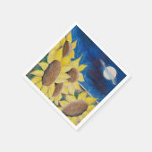 Rustikale Sonnenblumen Ernte Hand gezeichnete Kuns Serviette (Ecke)