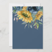 Rustikale Sonnenblumen Etwas Blaues Brautparty Einladung (Rückseite)