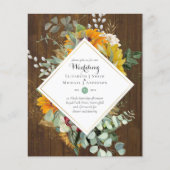 Rustikale Sonnenblumen Eukalyptus Greenery Wedding (Vorderseite)