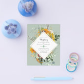 Rustikale Sonnenblumen Eukalyptus Greenery Wedding Flyer (Einzeln)