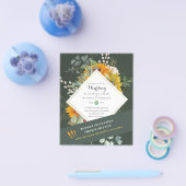 Rustikale Sonnenblumen Eukalyptus Greenery Wedding Flyer (Einzeln)