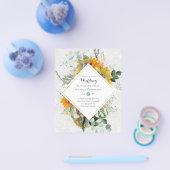 Rustikale Sonnenblumen Eukalyptus Greenery Wedding Flyer (Einzeln)