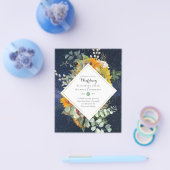 Rustikale Sonnenblumen Eukalyptus Greenery Wedding Flyer (Einzeln)