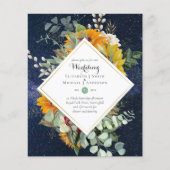 Rustikale Sonnenblumen Eukalyptus Greenery Wedding Flyer (Vorne)