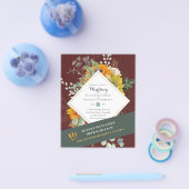 Rustikale Sonnenblumen Eukalyptus Greenery Wedding Flyer (Einzeln)