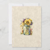 Rustikale Sonnenblumen Fall Mason Jar Hochzeit Ein Einladung (Rückseite)