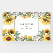 Rustikale Sonnenblumen farbenfrohe Lichter Hochzei Banner (Horizontal)