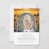 Rustikale Sonnenblumen Foto Beileid Beerdigung Ged Dankeskarte (Vorderseite)