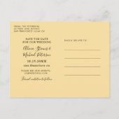 Rustikale Sonnenblumen Foto Hochzeit speichern das Ankündigungspostkarte (Rückseite)