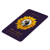 Rustikale Sonnenblumen Foto Hochzeit speichern das Magnet (Linke Seite)