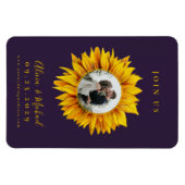 Rustikale Sonnenblumen Foto Hochzeit speichern das Magnet (Horizontal)