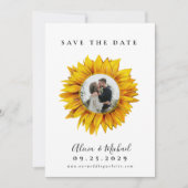 Rustikale Sonnenblumen Foto Hochzeit speichern das Save The Date (Vorderseite)