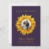 Rustikale Sonnenblumen Foto Hochzeit speichern das Save The Date (Vorderseite)